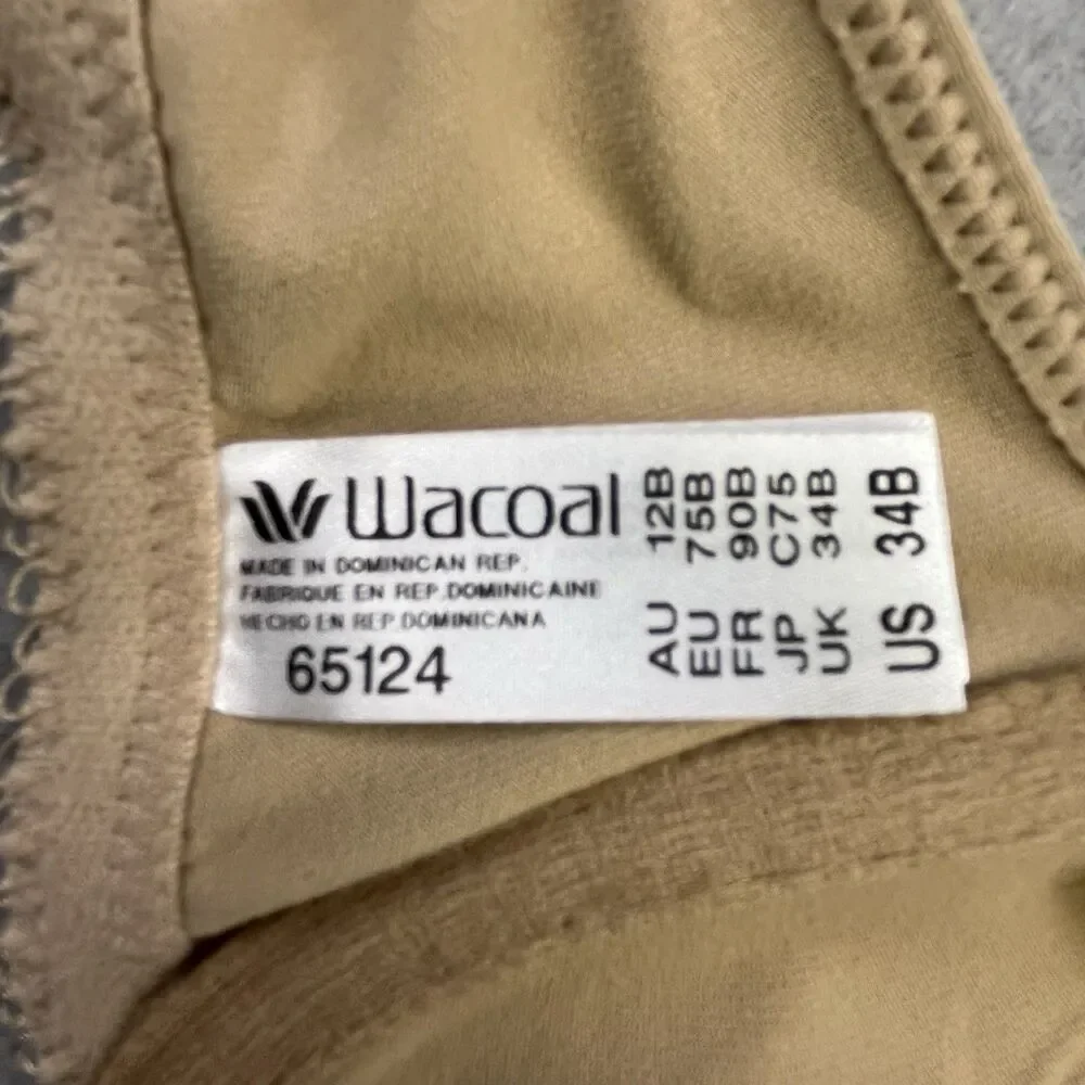 Wacoal Body By Wacoal T-Back Front Close Bra Size 34B Nude Toast Underwire